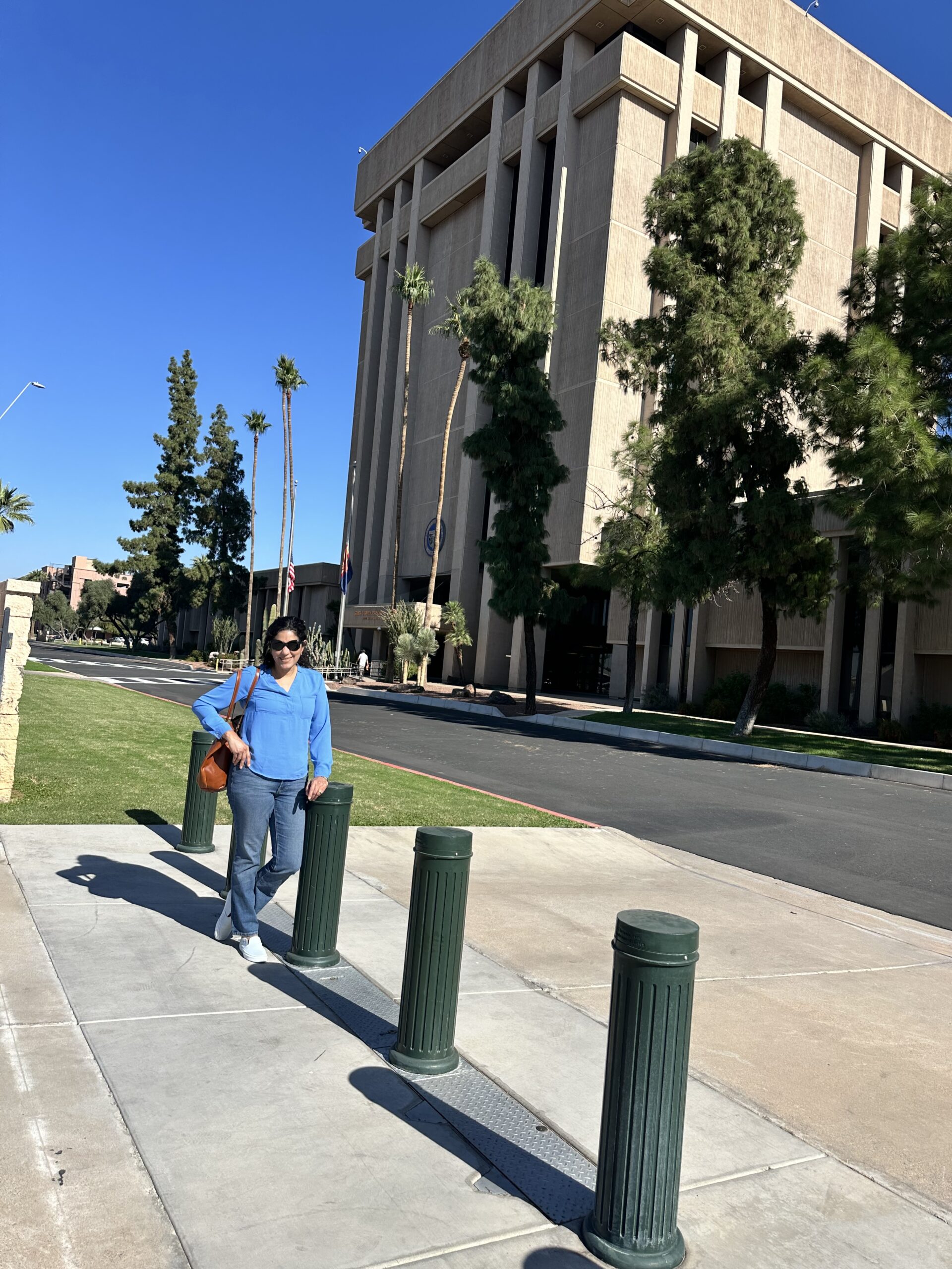 woman-standing-by-bollards