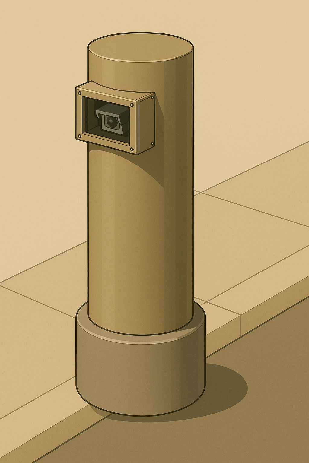 camera bollard barrier