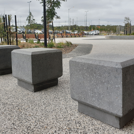 SQUARE MUSHROOM CONCRETE BOLLARD BARRIER
