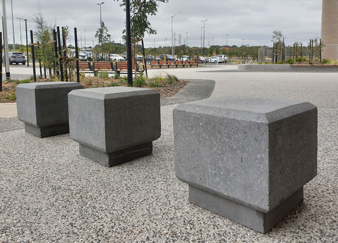 SQUARE MUSHROOM CONCRETE BOLLARD BARRIER