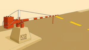 manual drop arm vehicle barrier