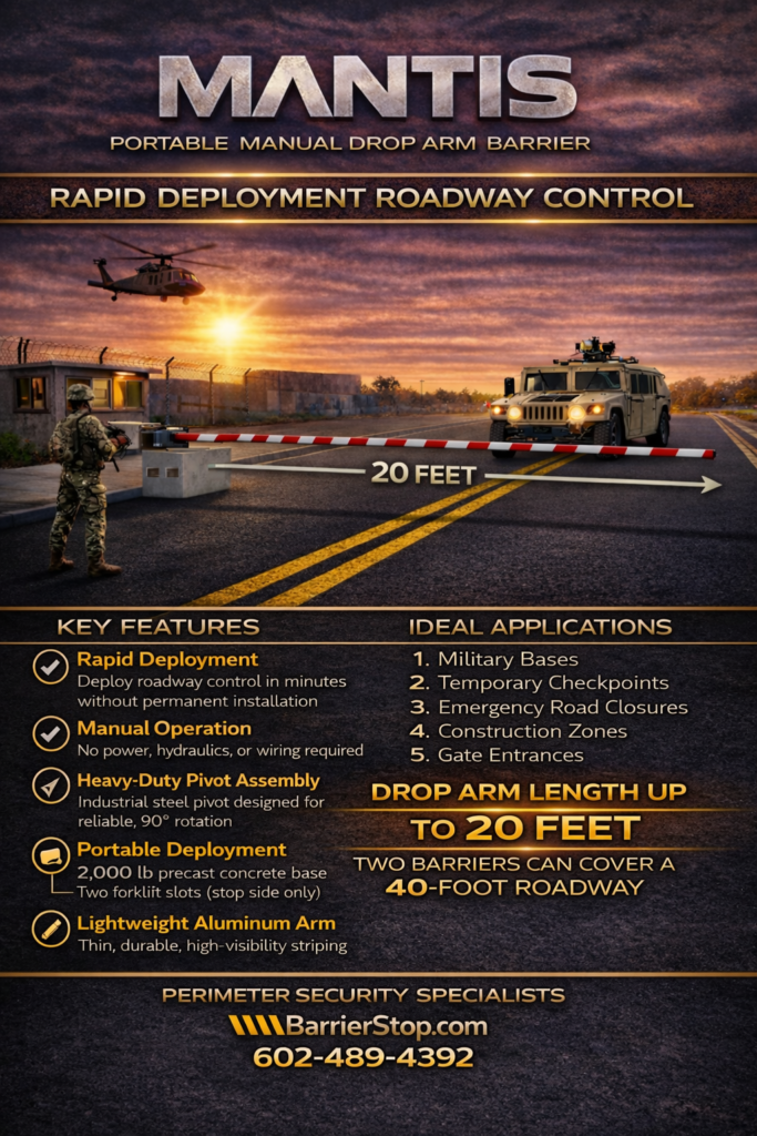 MANUAL DROP ARM VEHICLE BARRIER